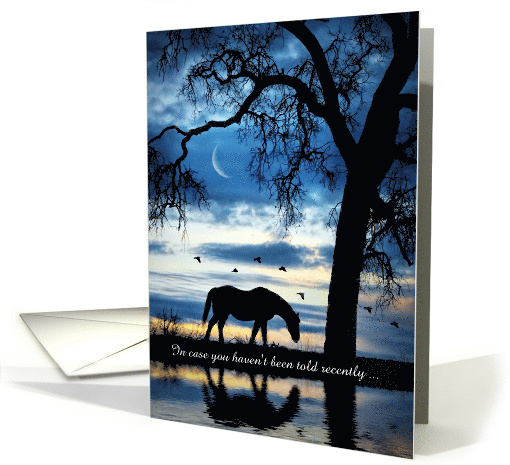 Encouragement General with Horse and Moon Beautiful Custom Text card
