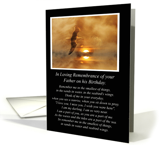 Father Remembrance on His Birthday Spiritual Poem and Seagulls card