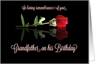 Grandfather Memorial Remembrance on His Birthday with Rose card