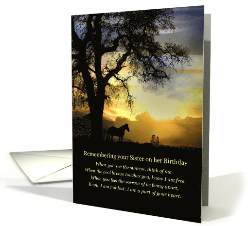 Sister Horse Birthday Remembrance with Sunset and Poem card (1737228)