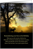 Son Remembrance on His Birthday with Horse in Sunset and Poem card
