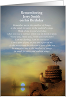 Birthday Remembrance Custom Name with Seabirds and Poem card