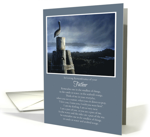 Fathers Remembrance Anniversary of Death Coastal Spiritual card