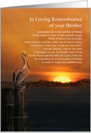 Brother Sympathy Coastal Spiritual Remembrance Poem with Pelican card