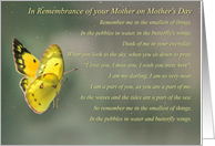 Mothers Day Remembrance Spiritual Poem with Butterfly card
