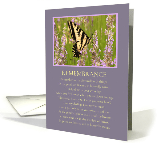 Remembrance Birthday Spiritual with Butterfly and Flowers card