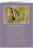 Remembrance Birthday Spiritual with Butterfly and Flowers card