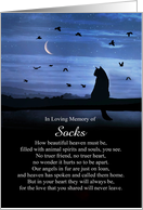 Cat Sympathy Condolences Custom Nam with Poem Cat Moon Birds card