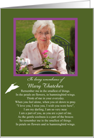 Sympathy Remembrance Tribute Custom Photo and Name with Poem card