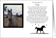 Horse Sympathy Memorial Custom Photo and Name Keepsake card