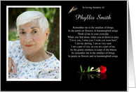 Thank You for the Sympathy Condolences Custom Photo with Poem card