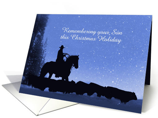 Christmas Holiday Remembrance of Son Country Western Custom card