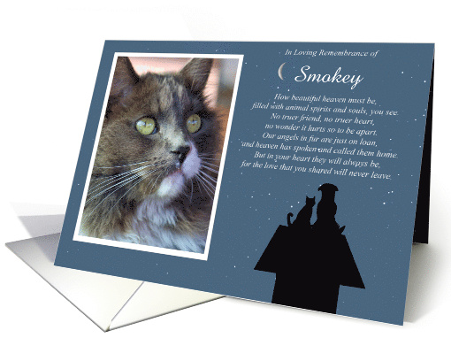 Cat Pet Sympathy Custom Photo and Name with Poem card (1738130)