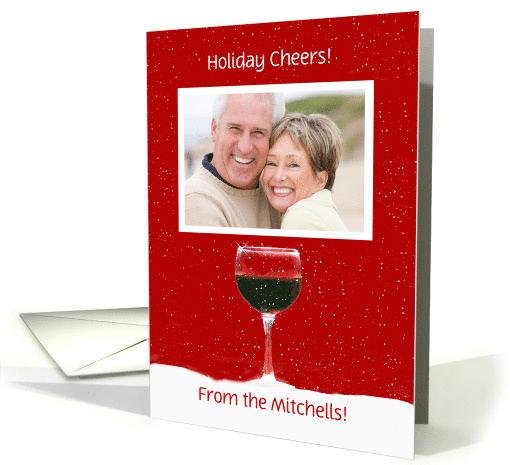 Christmas Holiday Photo Wine Cheers Happy Holidays card (1738156)