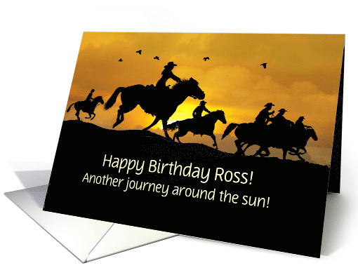 Birthday Custom Name Country Western Cowboy Horseback Riding card
