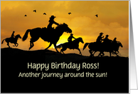 Birthday Custom Name Country Western Cowboy Horseback Riding card