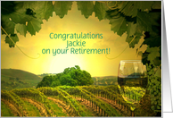 Retirement Custom Name Wine and Vineyard Humor card