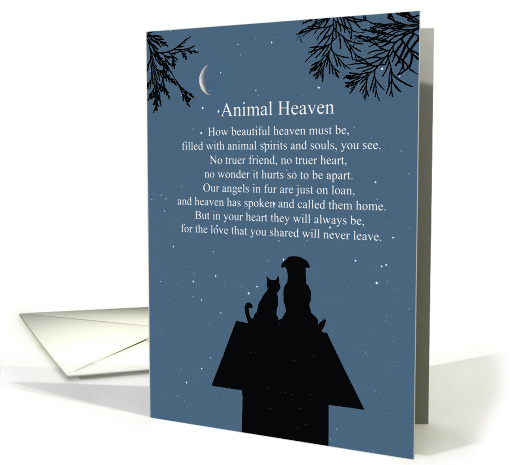 Pet Sympathy Darling Cat and Dog on Dog House Spiritual... (1740684)