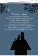 Pet Sympathy Darling Cat and Dog on Dog House Spiritual Heaven Poem card