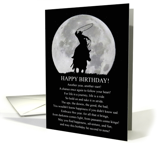 Birthday Life is A Ride Country Western Cowboy Horse and... (1741030)