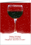 Christmas Holiday Daughter and Son in Law Humorous Wine Custom card