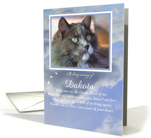 Sympathy for Pet Cat or Dog Custom Photo and Name with... (1741624)