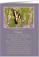 Sympathy Custom Name Spiritual Poem of Remembrance with Butterfly card