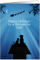Dad Christmas Holiday Cute Dog Cat Santa Customizable Cover card
