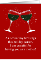 Mother Happy Holidays Christmas Grateful Funny Wine card