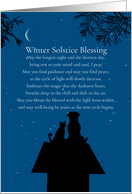 Winter Solstice Blessing Cute Dog and Cat with Poem card