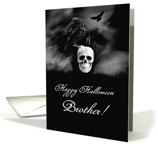 Brother Halloween Gothic with Ravens and Skull Customizable card
