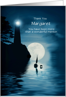 Mentor Thank You Guiding Light Lighthouse and Sail Boat Custom card