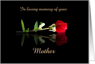 Anniversary of Death Remembrance of Mother Single Rose Love Custom card