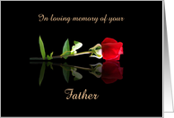 Anniversary of Death Remembrance of Father Single Red Rose Customizabl card