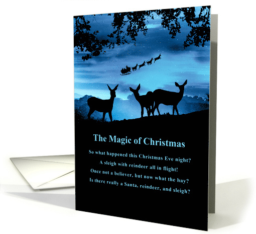 Christmas Magic with Deer and Santa Cute Believe Poem card (1745898)