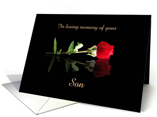 Son Loving Remembrance with Red Rose on Passing... (1747276)