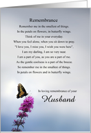 Remembrance Anniversary of Death Passing Husband or Custom Relation card