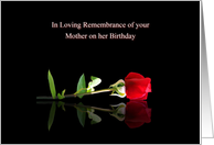 Mother Birthday Remembrance Single Red Rose card