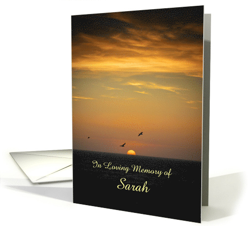 Sympathy Ocean and Birds Sunset Custom Name Sarah card (1748238)