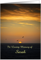 Sympathy Ocean and Birds Sunset Custom Name Sarah card