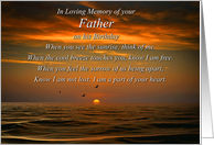 Birthday Remembrance for Father with Ocean and Birds and Poem card