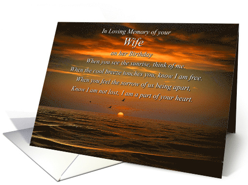Birthday Remembrance for Wife Spiritual Remembrance Poem card