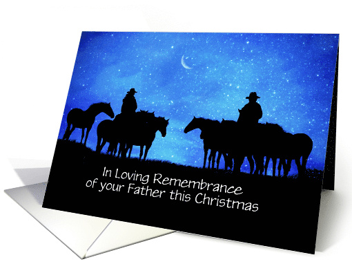 Christmas Remembrance of Father Country Western Custom Text card