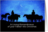 Christmas Remembrance of Father Country Western Custom Text card