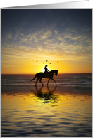 Beach Horse and Rider Equestrian Blank Note card