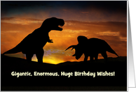 Kid Happy Birthday with Dinosaurs T Rex Custom Text on the Cover card