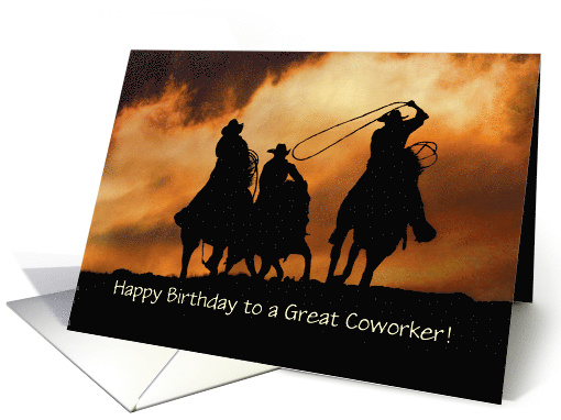 Co Worker Colleague Team Ropers Country Western Cowboy Custom card