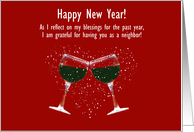 Neighbor Happy New Year Funny Customizable Wine Themed card