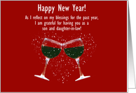 Son and Daughter in Law Blessings Happy New Year Wine Customizable card