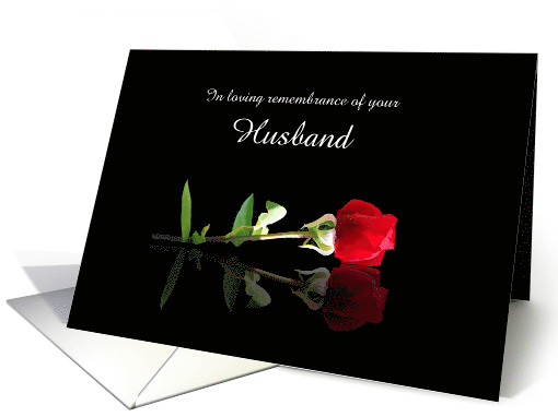 Husband Remembrance Sympathy New Years Red Rose Customizable card